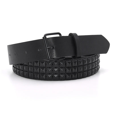 Pyramid Fashion Rivet Belt Men&Women's Studded Belt Punk Rock With Pin Buckle Drop Shipping Black