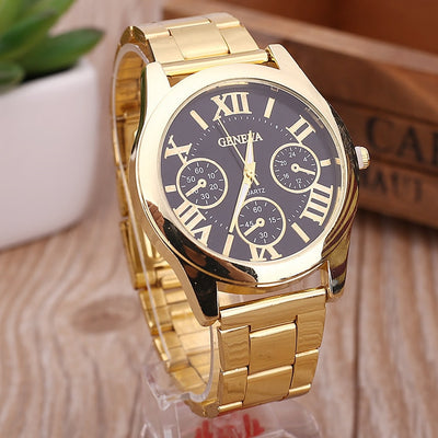 2021 New Brand 3 Eyes Gold Geneva Casual Quartz Watch Women Stainless Steel Dress Watches Relogio Feminino Ladies Clock Hot Sale