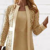 Women Mother of The Bride Dresses Long Sleeve Knee Length Jacket Formal Party Evening Gown Party Dress Vestido Feminino