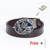 New Arrival Mens Fashion Leather Belt Freemason Letter "G" Free Mason Masonic Buckle Hook Diy Accessories Cowboy Strap For Jean