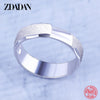 ZDADAN 925 Sterling Silver 6MM Frosted Open Finger Ring For Men Women Adjustable Jewelry Rings