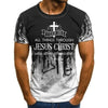 Hot Sale Men's Jesus Christ Cross Print Short Sleeve Casual All-Match Fashion T-Shirt Oversized Round Neck T-Shirt XXS-4XL