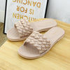 Women's Fashion Sandals Summer Flat Outside Slippers Casual Solid Color Weave Flip Flops Female Indoor Shoes