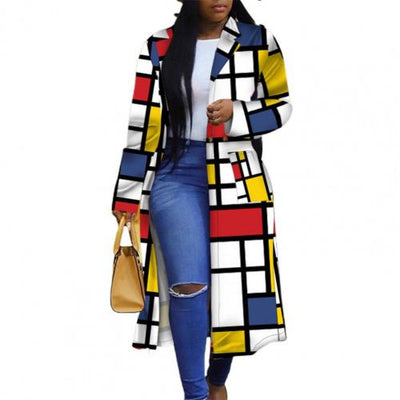 African Clothes for Women 2021 Spring African Women Long Sleeve Printing Plus Sie Long Shirt Dress S-5XL