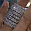 Eternity Band Promise ring 925 Sterling silver Diamond cz Engagement Wedding Rings for women Men Finger Party Jewelry