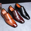 Men Leather Shoes  New Style Formal Dress Wedding Shoes Red Wine British Style Business Office Lace-Up Leather Loafers 2020 ui98