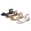 Bohemian Summer Shoes Women Sandals Solid Leather Soft Rubber Sole Basic Buckle Strap Size 34-43 Women's Sandales Femmes