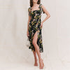 Dresses For Women 2021 Party Elegant Vintage High Slit Sexy Midi Dress Square Neck Sleeveless Tie Strap Summer Dress Clothes