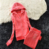 Women's Brand Velvet Fabric Tracksuits Velour Suit Female Track Suit Hoodies Tops and Pants Size S - XL