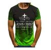 Hot Sale Men's Jesus Christ Cross Print Short Sleeve Casual All-Match Fashion T-Shirt Oversized Round Neck T-Shirt XXS-4XL