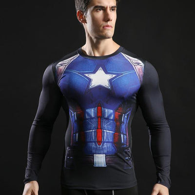 Anime 3D Printed Tshirts Men Compression Shirts Long Sleeve Tops Fitness T-shirts Novelty Slim Tights Tee Male Cosplay Costume