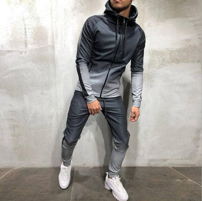 Men Hoodies Coat Pants Tracksuit Men Sporting Zipper Sweatsuit Tops Clothes Printed Hooded Hoodies Jacket Pants Track Suits Male