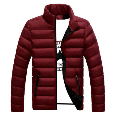 Ultralight Men's Winter Warm Jacket Stand Collar Packable Casual Down Overcoat