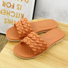 Women's Fashion Sandals Summer Flat Outside Slippers Casual Solid Color Weave Flip Flops Female Indoor Shoes