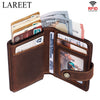 Thin Genuine Leather Man Wallets Credit Card Case ID Holder Short Zipper Purse Credential Bag Luxury Business Slim Male Walet