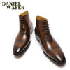 New Fashion Men Ankle Boots Men Formal Dress Leather Shoes Western Boots Cowboy Boots Lace Up Casual Shoes Brown Black Boots Men