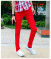 HOT Fashion Summer Solid Cotton jeans men red teenagers pantalon homme Skinny male leisure Boy Sweatpants hombre two color