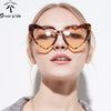 DRESSUUP Glitter Frame Cat Eye Sunglasses Women Brand Designer Vintage Gradient Pink Sun Glasses Heart-shape For Female