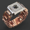 18K Multi rose Gold Ring for men/Women Natural 1 Carat sapphire Diamond Jewelry Anillos De Bizuteria Anillos Gemstone Rings Box
