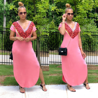 Explosive women's V-neck split dress