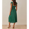 Dresses For Women 2021 Party Elegant Vintage High Slit Sexy Midi Dress Square Neck Sleeveless Tie Strap Summer Dress Clothes