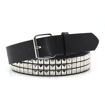 Pyramid Fashion Rivet Belt Men&Women's Studded Belt Punk Rock With Pin Buckle Drop Shipping Black