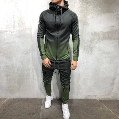 Men Hoodies Coat Pants Tracksuit Men Sporting Zipper Sweatsuit Tops Clothes Printed Hooded Hoodies Jacket Pants Track Suits Male