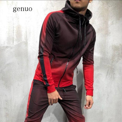 Men Hoodies Coat Pants Tracksuit Men Sporting Zipper Sweatsuit Tops Clothes Printed Hooded Hoodies Jacket Pants Track Suits Male