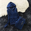 Women's Brand Velvet Fabric Tracksuits Velour Suit Female Track Suit Hoodies Tops and Pants Size S - XL