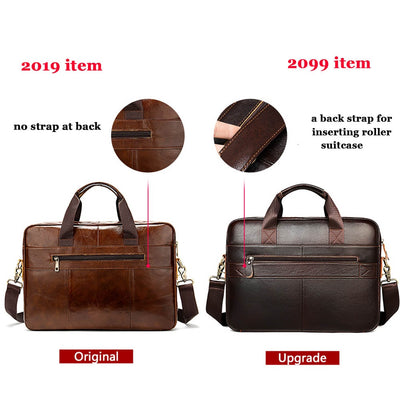 WESTAL Men's Briefcases Men's Bags Genuine Leather Lawyer/office Bag for Men Laptop Bag Leather Briefcases Bag for Documents 209