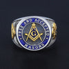 Free and Accepted Masons Blue Lodge Freemason Masonic 925 Sterling Silver Ring