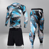 Men's Running 4PC/set Gym Legging Thermal Underwear Compression Fitness Rashguard Male Quick-Drying Tights Track Suit