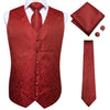 Brand New Mens Suit Dress Vests Necktie Hankerchief Cufflinks Set Silk Slim Fit Male Waistcoat Jacquard Waist Jacket Gilet Homme