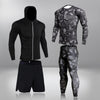 Men's Running 4PC/set Gym Legging Thermal Underwear Compression Fitness Rashguard Male Quick-Drying Tights Track Suit