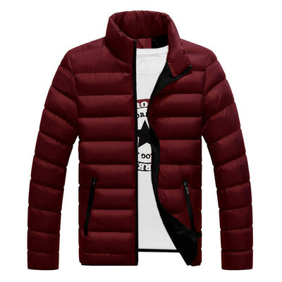 Ultralight Men's Winter Warm Jacket Stand Collar Packable Casual Down Overcoat