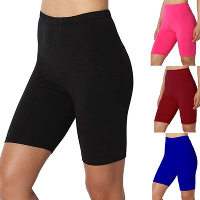 Ladies Outdoor exercise Plain Active Summer Cycling Shorts Stretch Basic Short Hot Solid Black Soft wear Shorts for women female