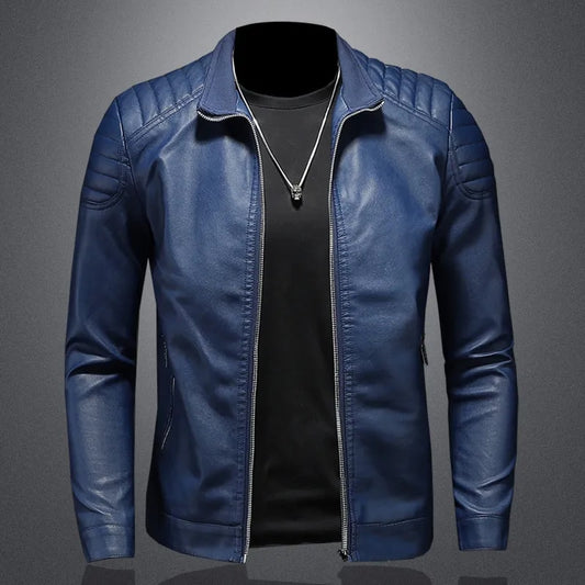 Men Autumn Fashion  Motorcycle 2023 Slim Men Streetwear Baseball Outdoor PU Leather Jacket BomberBomber Casual New Blazers coat
