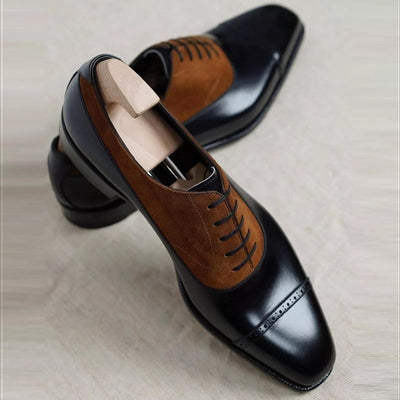 New Men Derby Shoes Black Round Toe Lace-up Party Business Pu Leather Handmade Men Dress Shoes Free Shipping Size 38-46