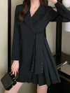 Blazer Women Trench Coat Dress Korean Fashion Women 2023 New Spring Black White Vintage Long Sleeve Top Female Oversize Jacket
