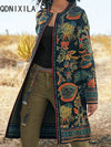 Autumn Winter New Women's Dress Retro Printing Long Sleeve Top Coat South Korea Fashion Long Women Coat Trench Coat for Women