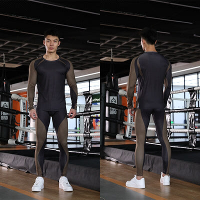 mens new outdoor fitness quick dry pants basketball elastic running fitness suit sports set track suit set men