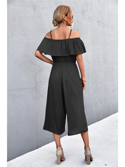 Jump Suits for Women 2023 Summer New Women Clothes Solid One Shoulder Loose Casual Strap Jumpsuit Commuting Womens Jumpsuit Traf