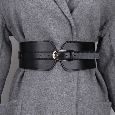 Elastic Women's Wide Belt Fashion Cinch Belt Cummerbund Suitable For Dress Coat Metal Litchi Pattern Wide Waist Belts