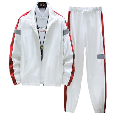 Spring Autumn Men Sportswear Set Tracksuit Hip Hop Jacket + Pants Male Casual Streetwear Track Suits