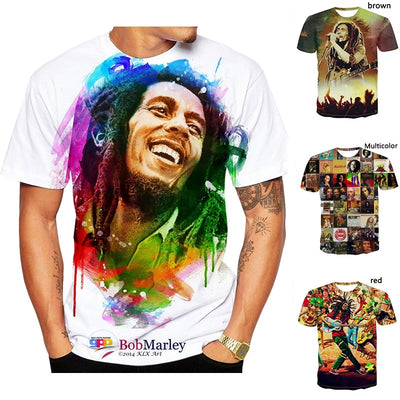 Women/Mens T Shirt Bob Marley Legend Reggae 3D Print T-Shirt Summer Casual Tees