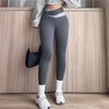 2023 Nylon Back V Butt Yoga Pants Women High Waist Fitness Workout Gym Running Scrunch Leggings Trousers Jogging Active Wear