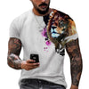 2022 Cotton Summer T-shirt Men Animal Lion 3d Print Fashion Short Sleeve Top Micro Elastic Sport Fitness T Shirt For Men