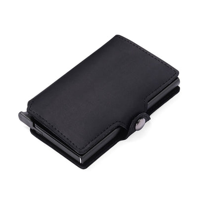 Rfid Cow Genuine Leather Wallets Men Credit Card Holder Wallet Slim Thin Mini Pop Up Smart Wallets Money Bags Male Purse Vallet