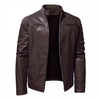 Pure Color New Men Plush Leather Jacket Large Size 5XL Autumn and Winter Men's Daily Casual Stand Collar Coats