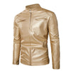 Spring and Autumn New Men's Motorcycle Jacket Gold / Silver Fashion Singer Stage Performance Dress Coats